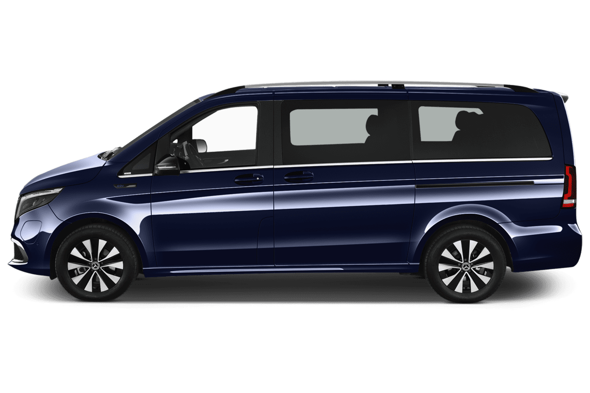 Seitenansicht eines Mercedes EQV