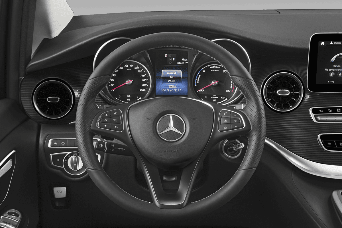 Lenkrad eines Mercedes EQV