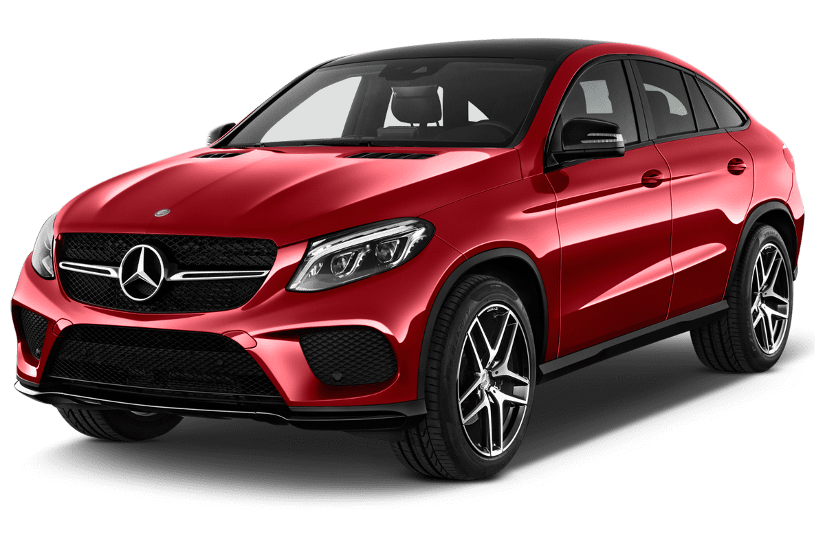 Schräge Frontansicht eines Mercedes GLE-Coupé, freigestellt