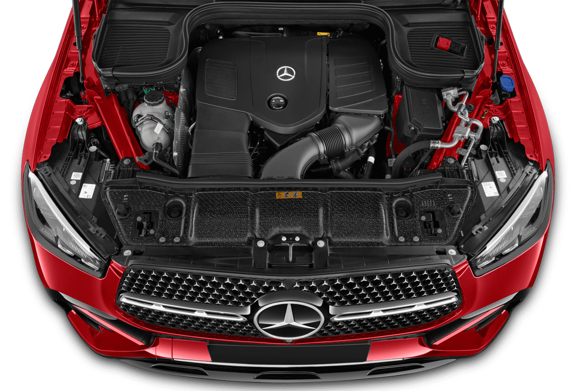 Motorraum eines Mercedes GLE-Coupé Plug-in-Hybrid