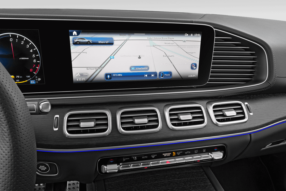 Mittelkonsole eines Mercedes GLE-Coupé Plug-in-Hybrid