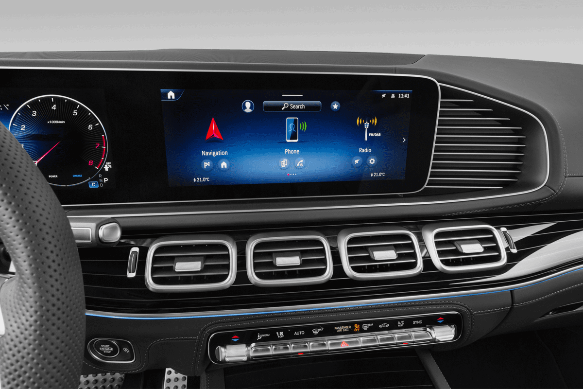 Mittelkonsole eines Mercedes GLS