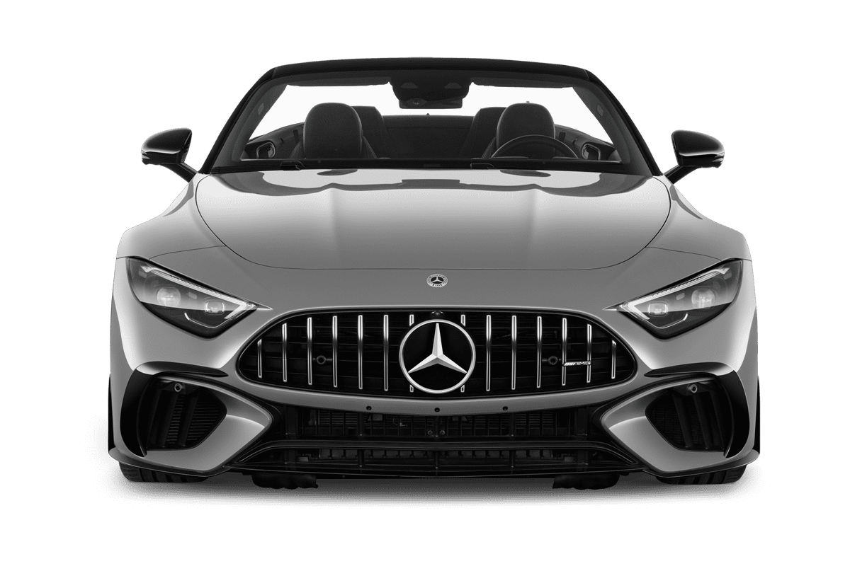 Frontansicht eines Mercedes AMG SL Roadster, freigestellt