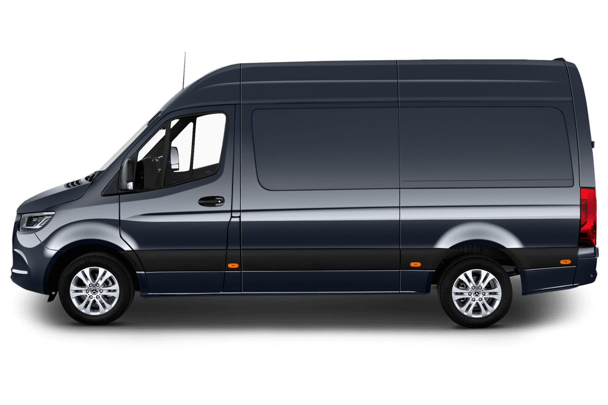 Seitenansicht eines Mercedes Sprinter Kastenwagen
