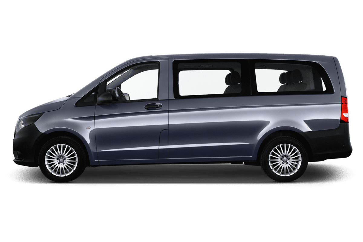 Seitenansicht eines Mercedes eVito Tourer