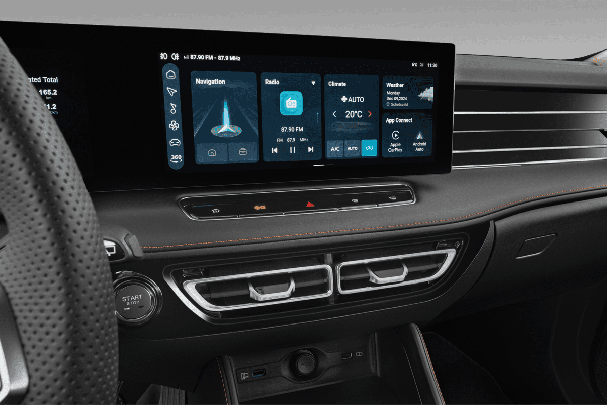 Mittelkonsole eines MG EHS Plug-in-Hybrid