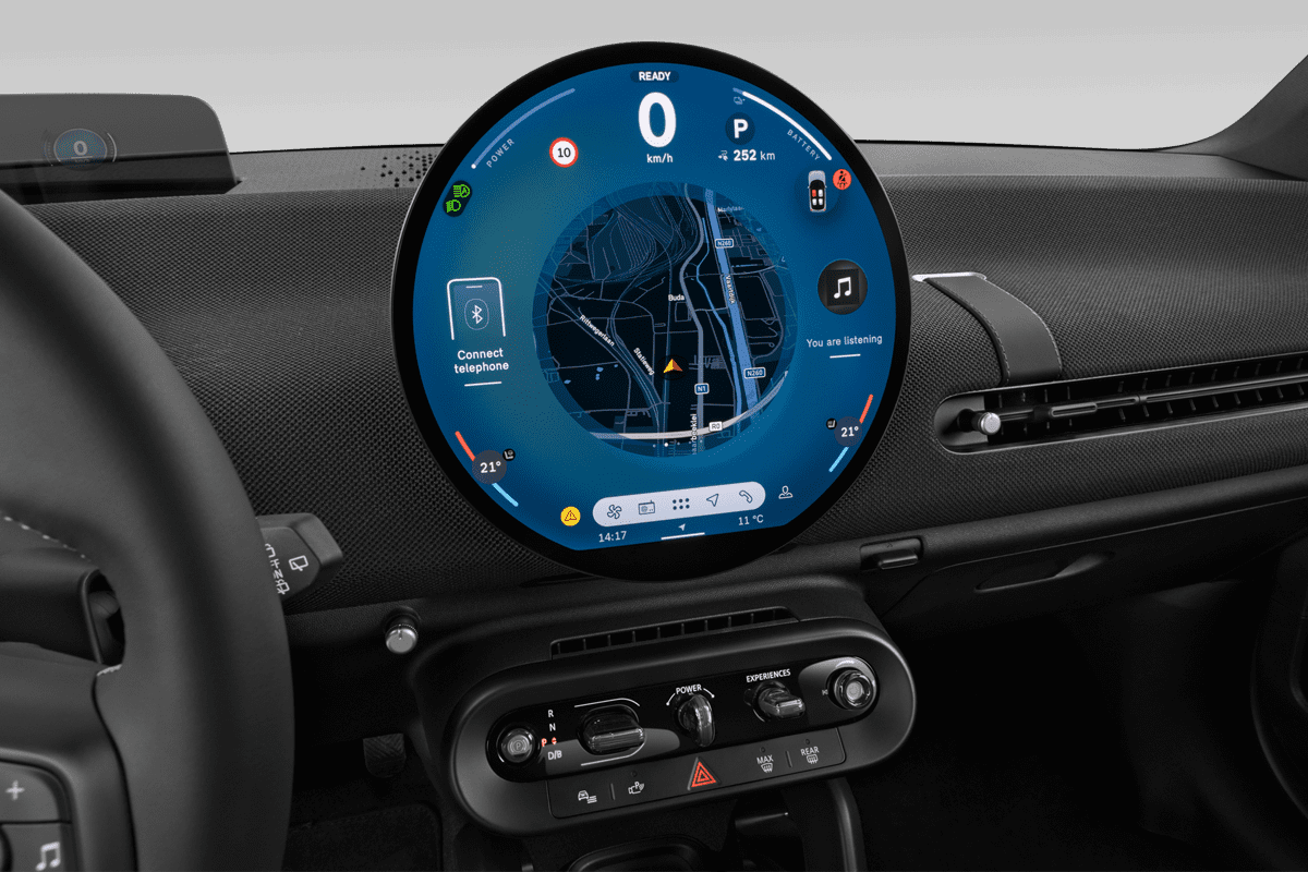 Mittelkonsole eines MINI Cooper Electric 