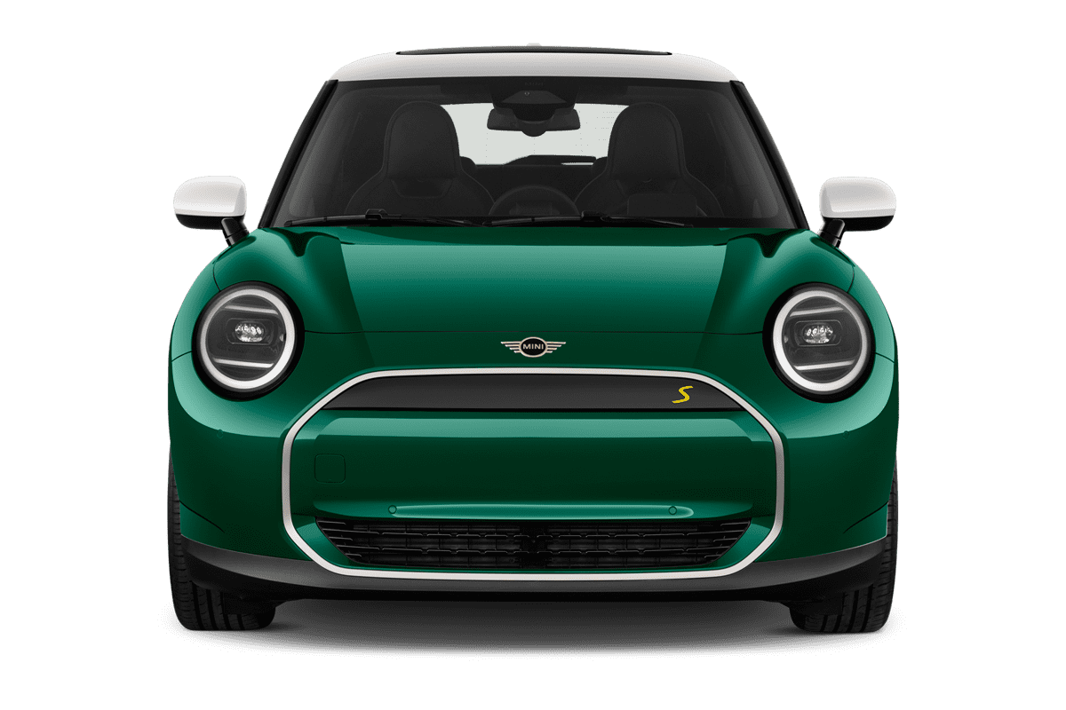 Frontansicht eines MINI Cooper Electric , freigestellt