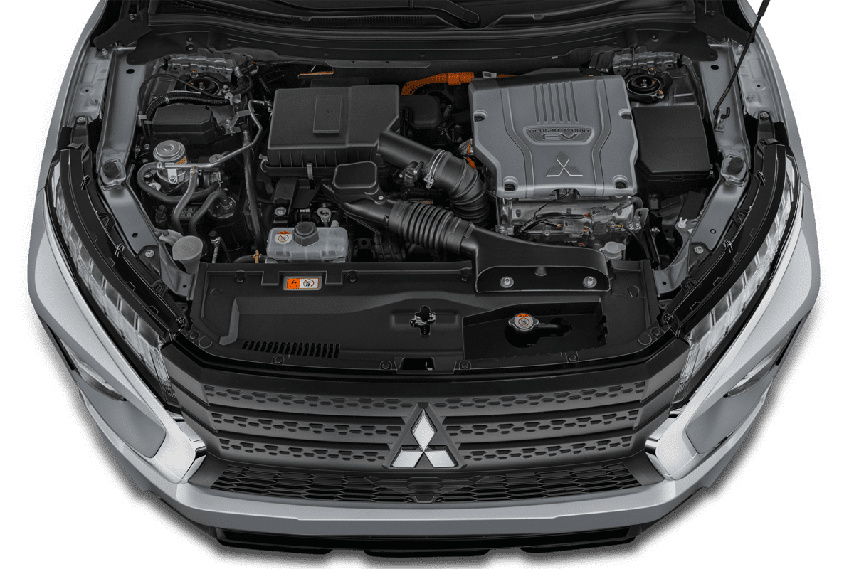 Motorraum eines Mitsubishi Eclipse Cross Plug-in Hybrid