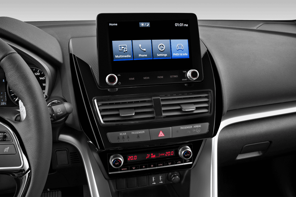 Mittelkonsole eines Mitsubishi Eclipse Cross Plug-in Hybrid