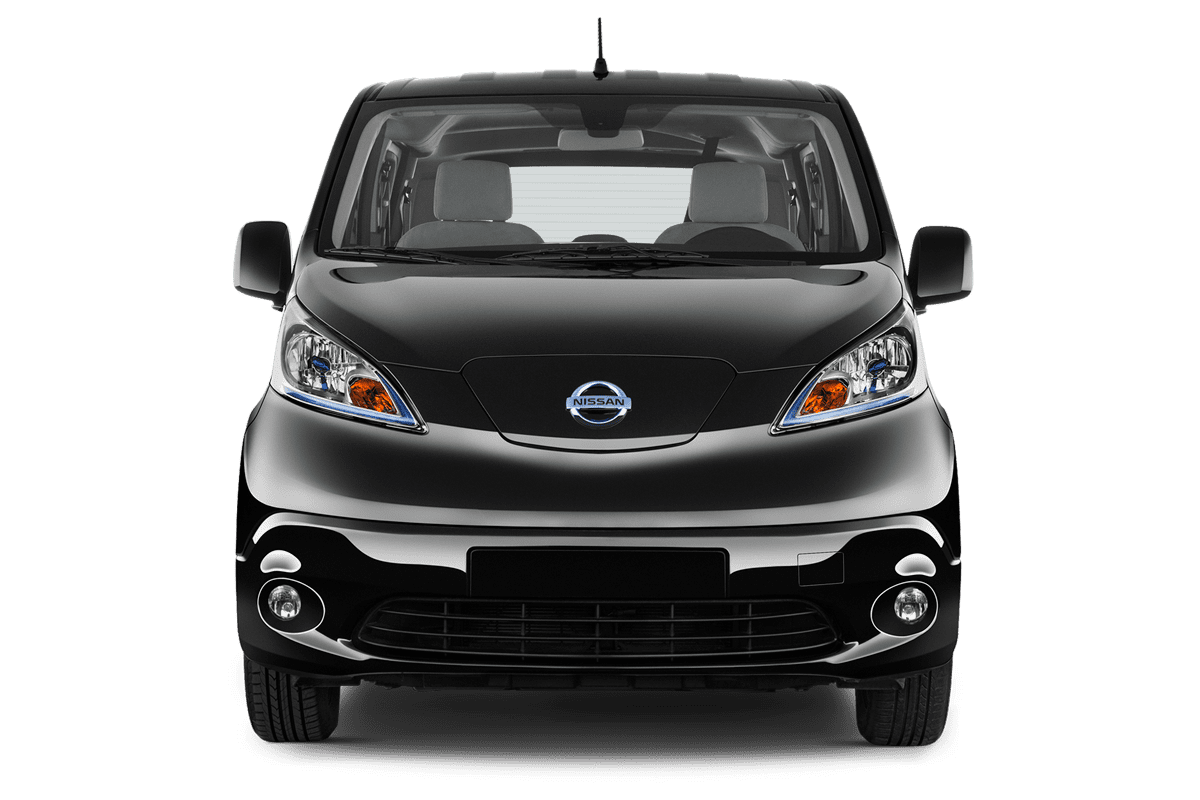 Frontansicht eines Nissan E-NV200 Evalia, freigestellt