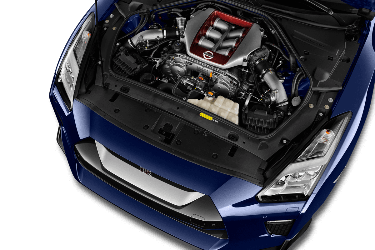 Motorraum eines Nissan GT-R