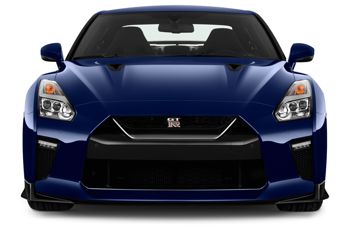 Frontansicht eines Nissan GT-R, freigestellt