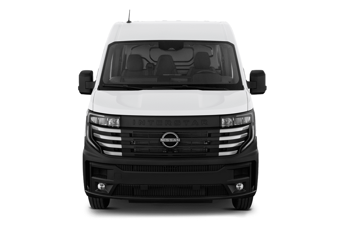 Frontansicht eines Nissan Interstar EV, freigestellt