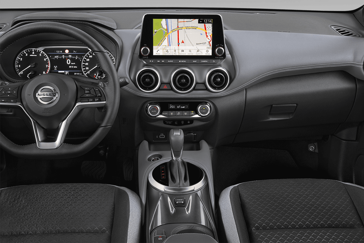 Mittelkonsole eines Nissan Juke Hybrid 