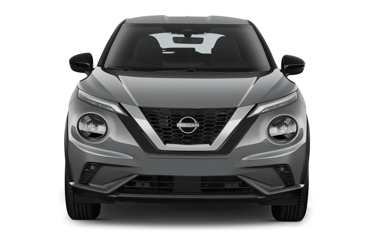 Frontansicht eines Nissan Juke (neues Modell), freigestellt (KI-generiert)