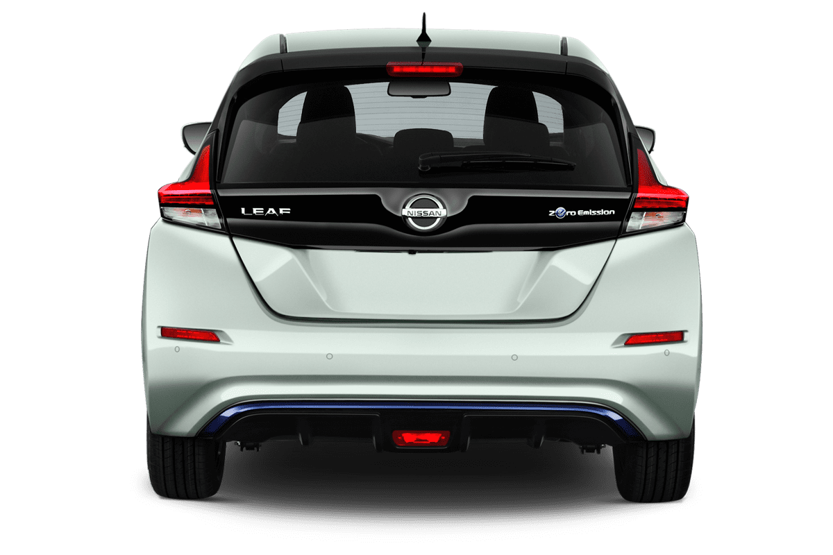 Heckansicht eines Nissan Leaf