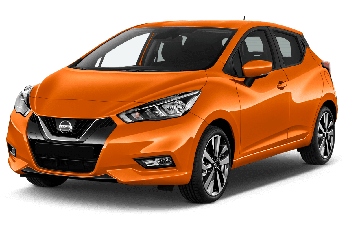 Schräge Frontansicht eines Nissan Micra N-Way, freigestellt