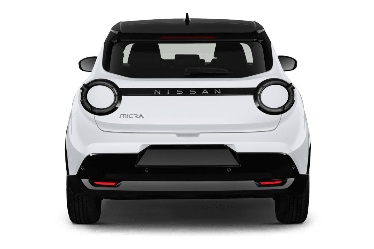 Heckansicht eines Nissan Micra BEV (neues Modell)