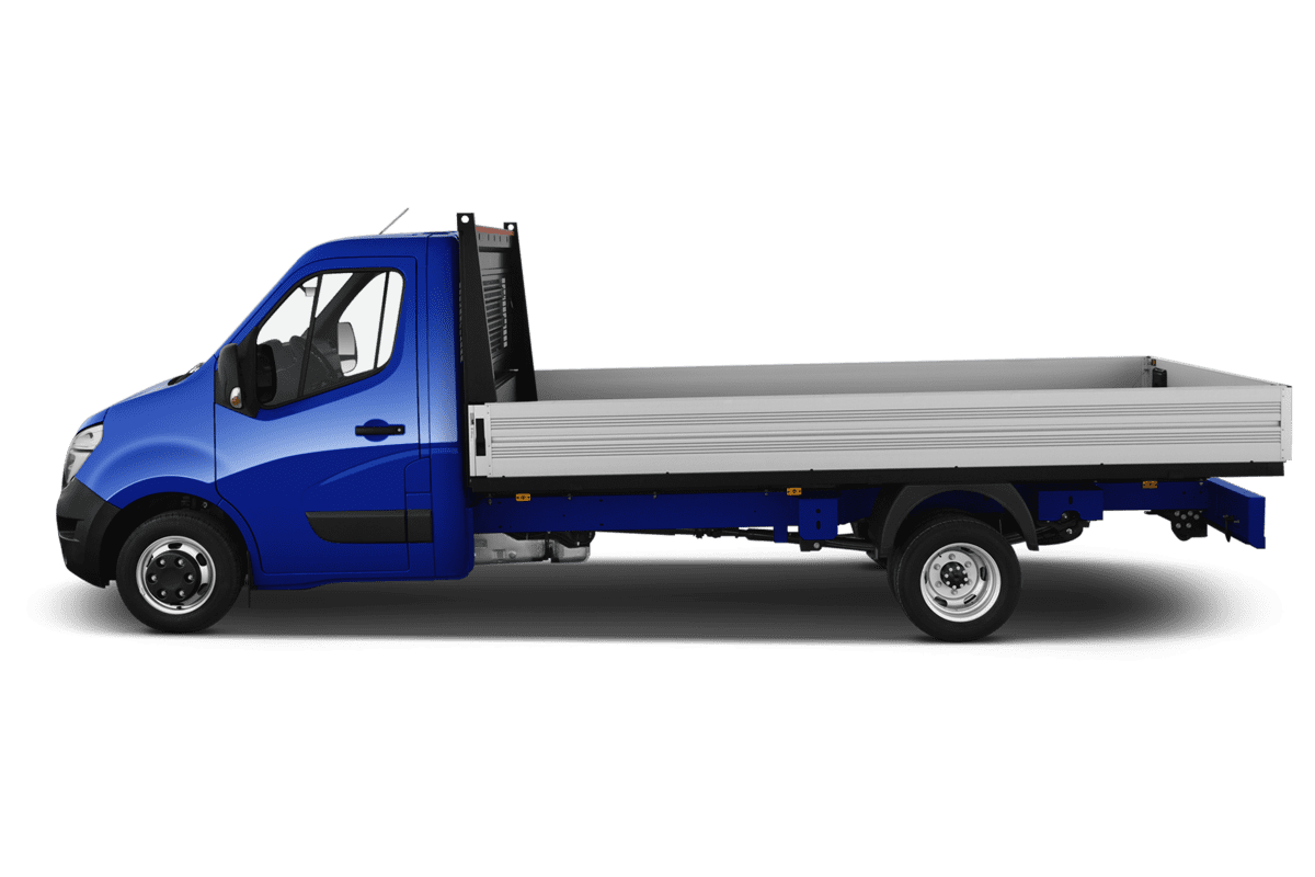 Seitenansicht eines Nissan NV400 Normal Pritschenwagen