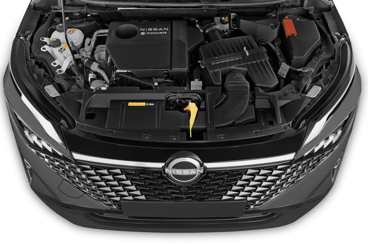 Motorraum eines Nissan Qashqai  (KI-generiert)