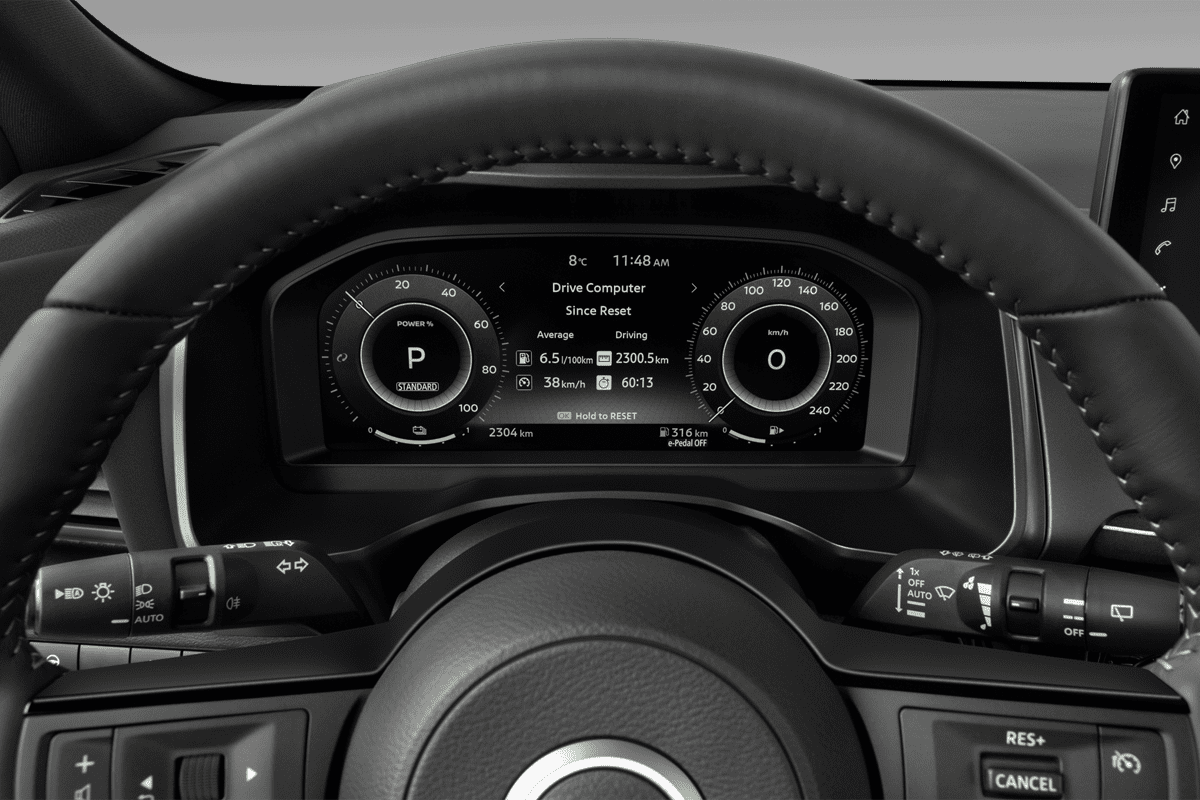Kombiinstrument eines Nissan Qashqai  (KI-generiert)