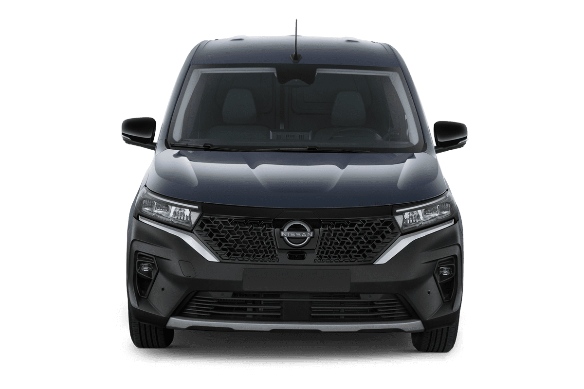 Frontansicht eines Nissan Townstar Kastenwagen EV, freigestellt