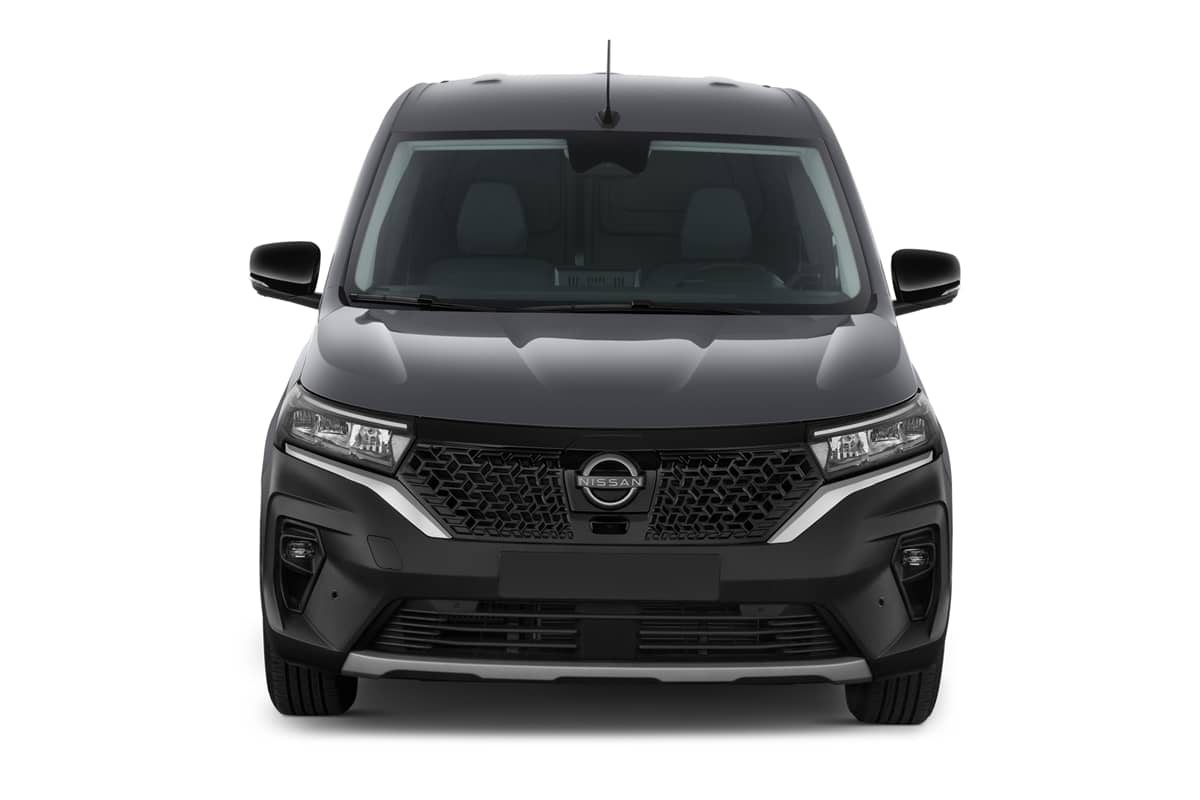 Frontansicht eines Nissan Townstar Kastenwagen EV, freigestellt
