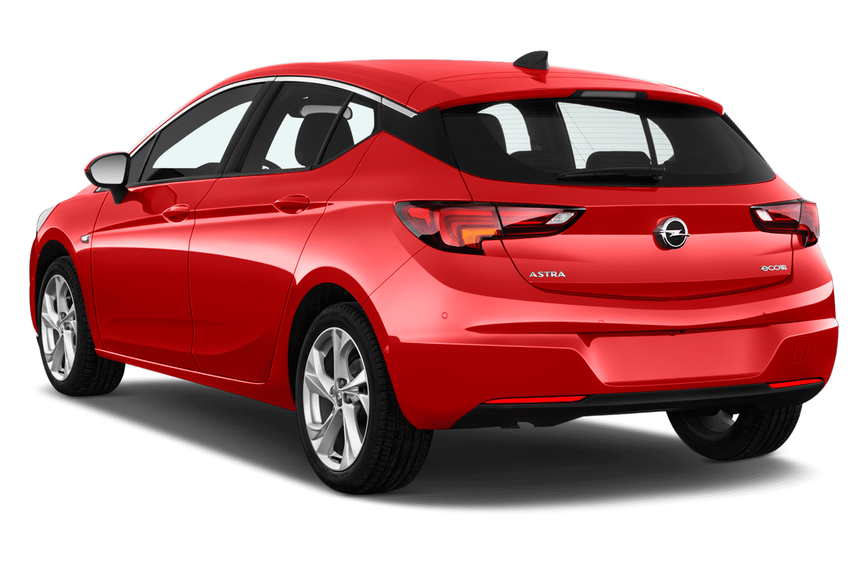 Schräge Heckansicht eines Opel Astra Active, freigestellt