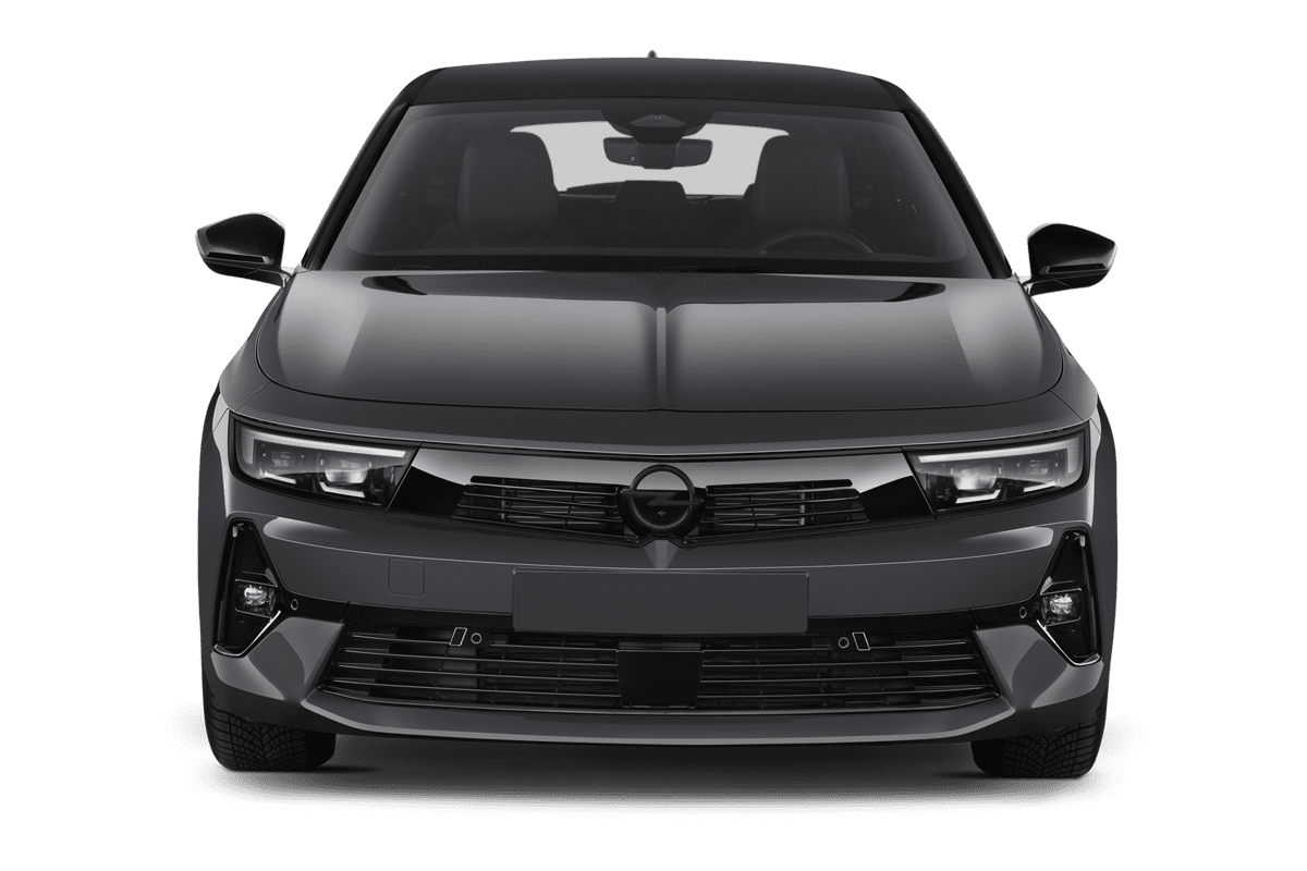 Frontansicht eines Opel Astra Sports Tourer Electric, freigestellt