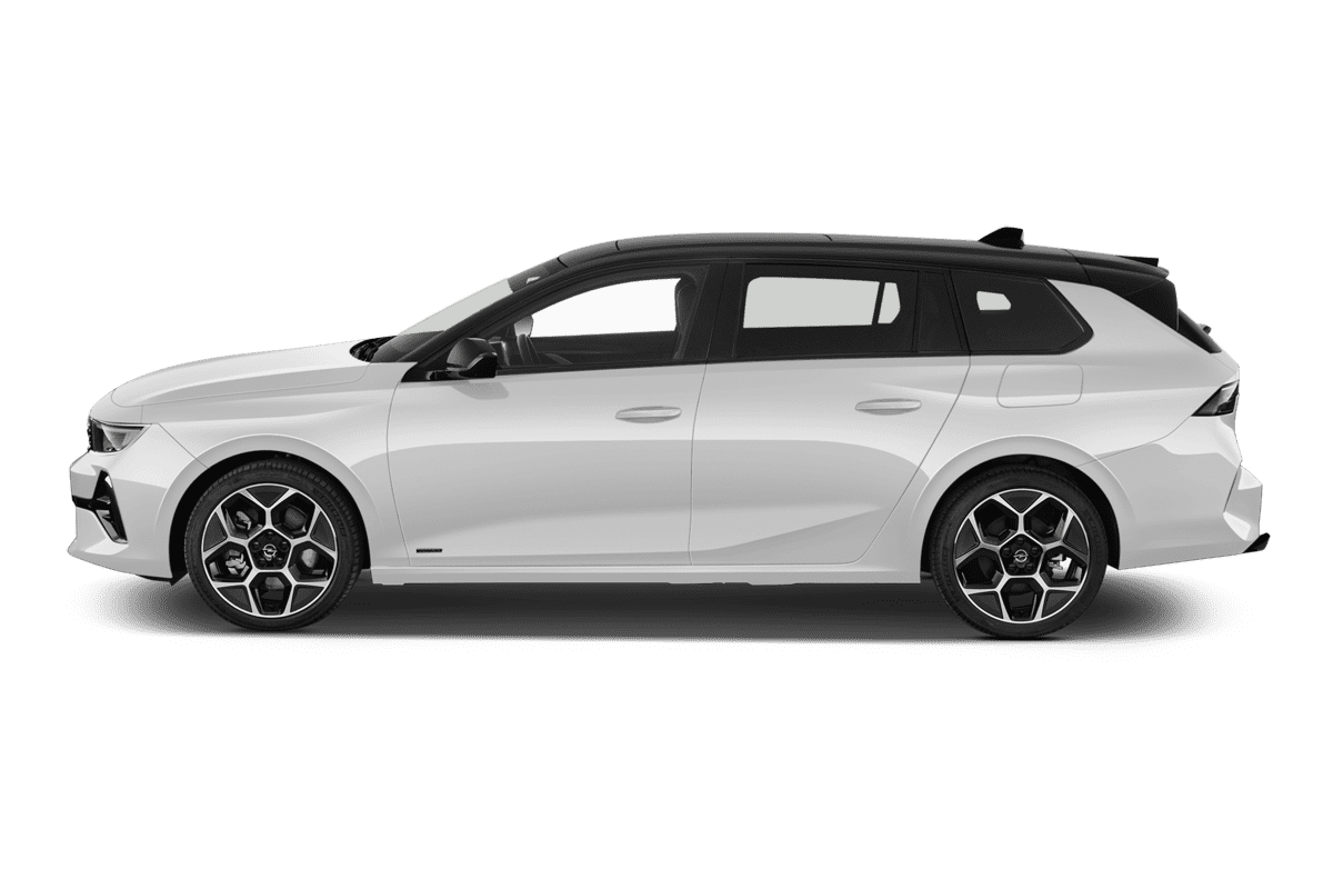 Seitenansicht eines Opel Astra Sports Tourer Plug-in-Hybrid 