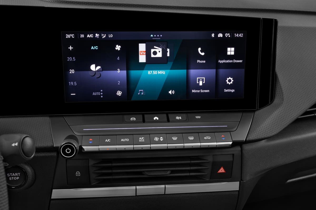Mittelkonsole eines Opel Astra Sports Tourer  (KI-generiert)