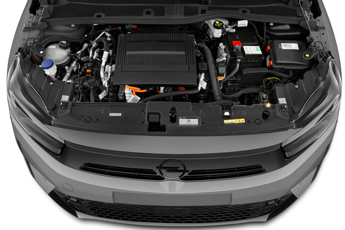 Motorraum eines Opel Corsa Electric (KI-generiert)