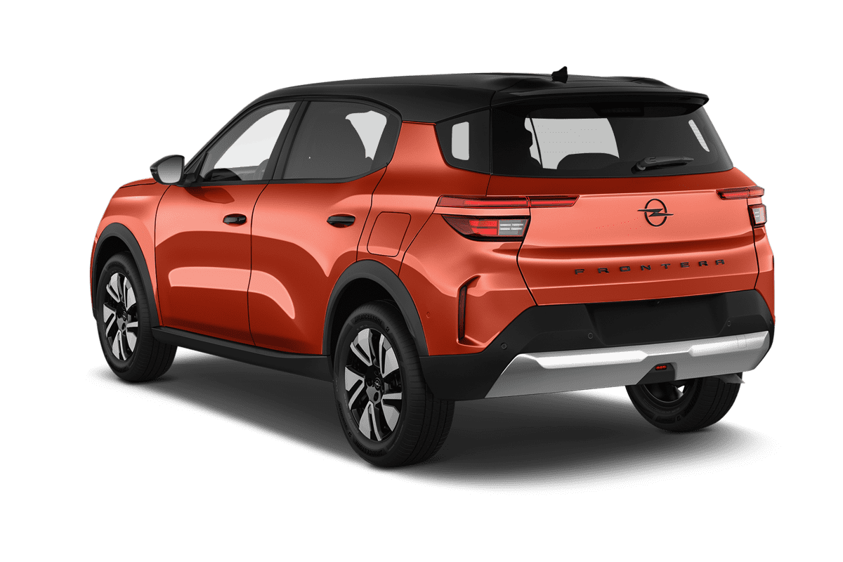 Schräge Heckansicht eines Opel Frontera, freigestellt