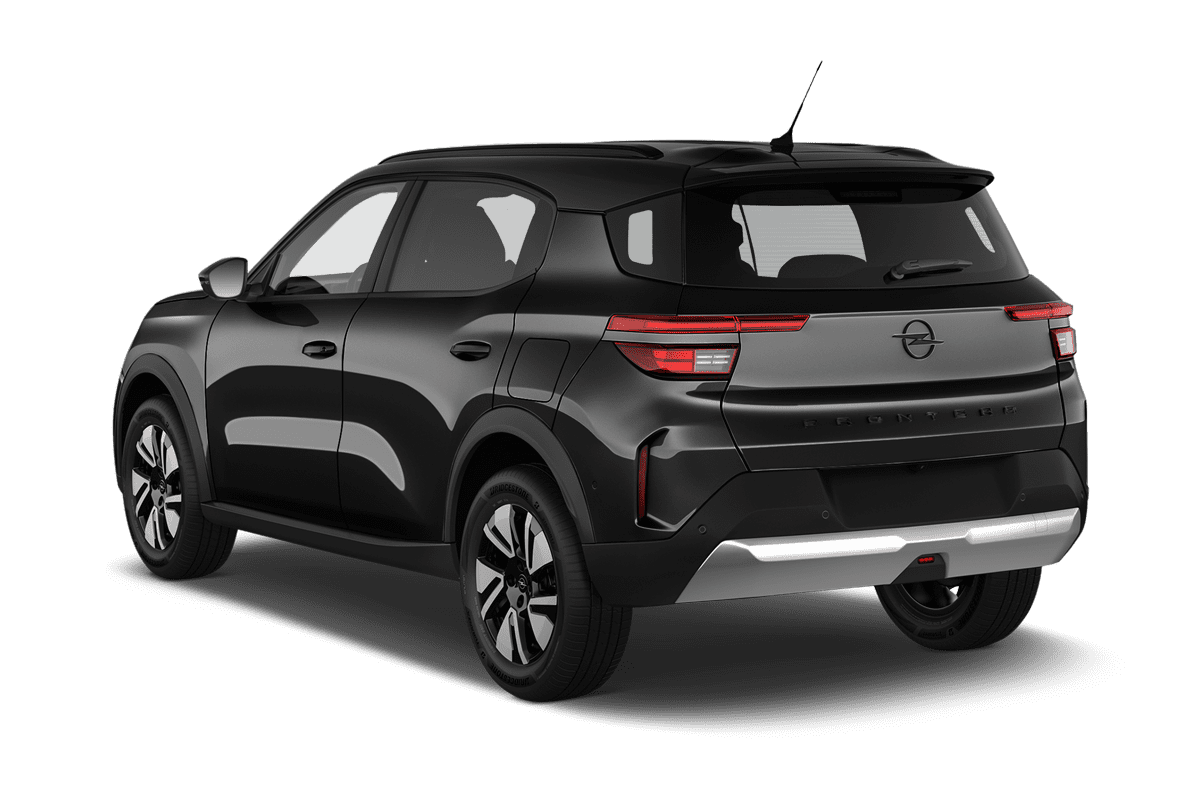 Schräge Heckansicht eines Opel Frontera Electric , freigestellt