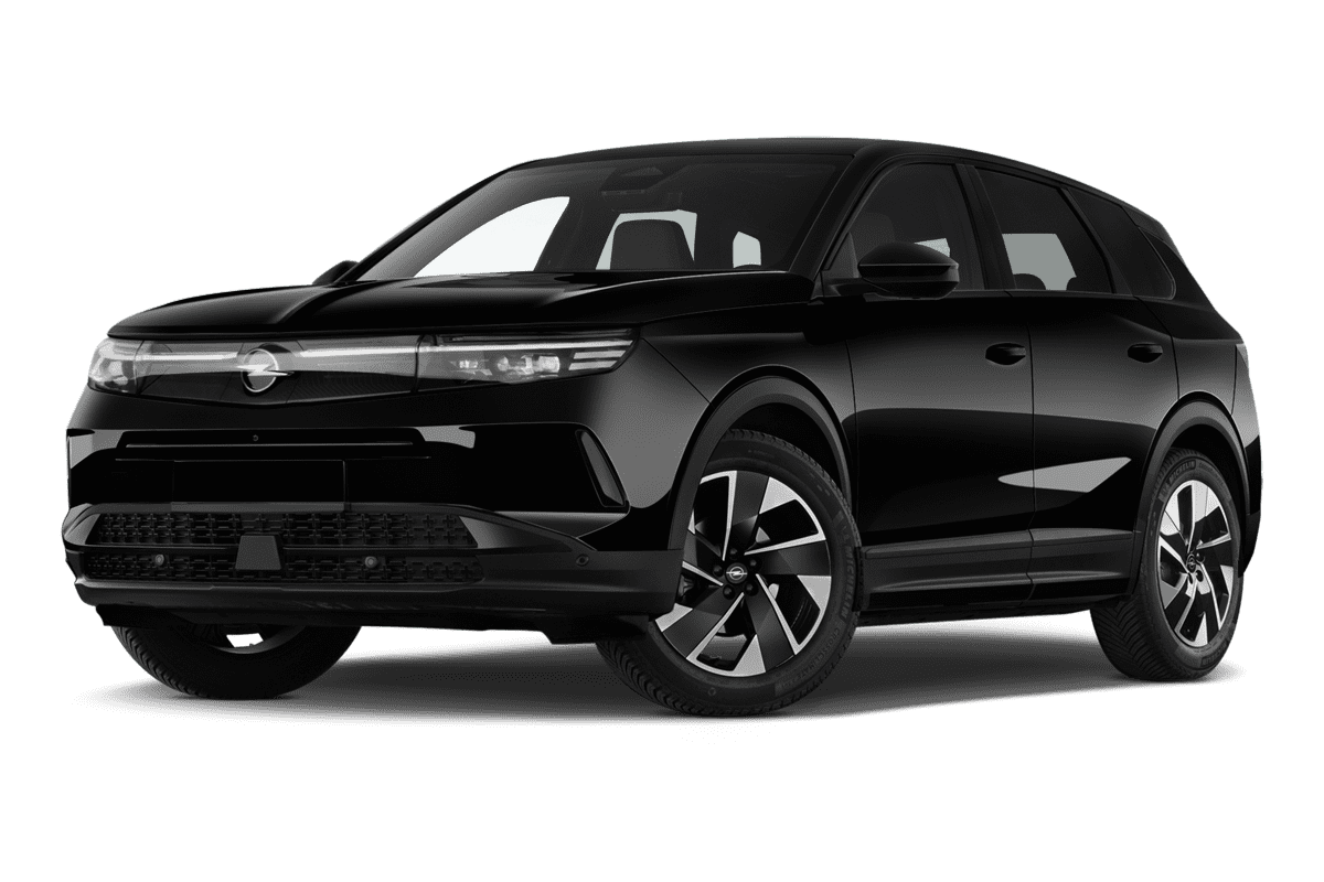Tiefe, schräge Heckansicht eines Opel Grandland , freigestellt
