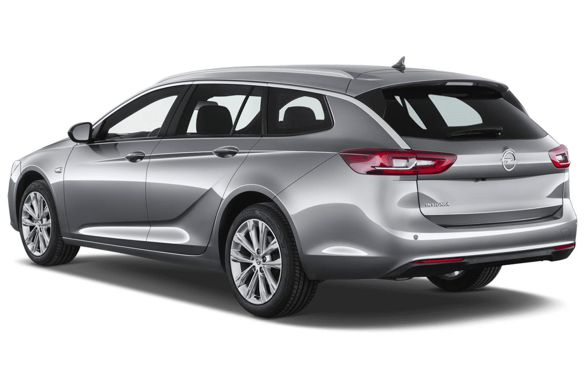 Schräge Heckansicht eines Opel Insignia Sports Tourer, freigestellt