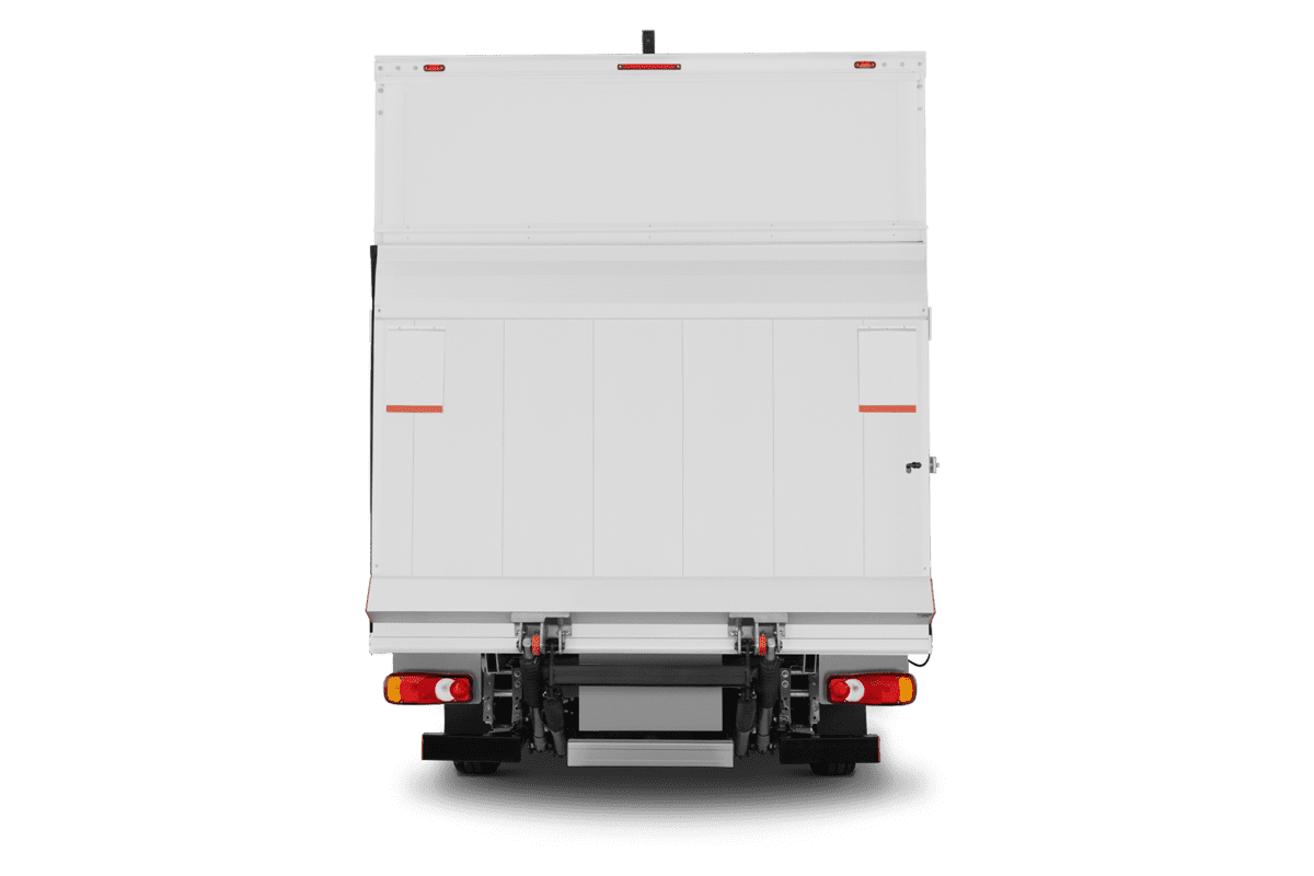 Heckansicht eines Opel Movano Normal Paketwagen