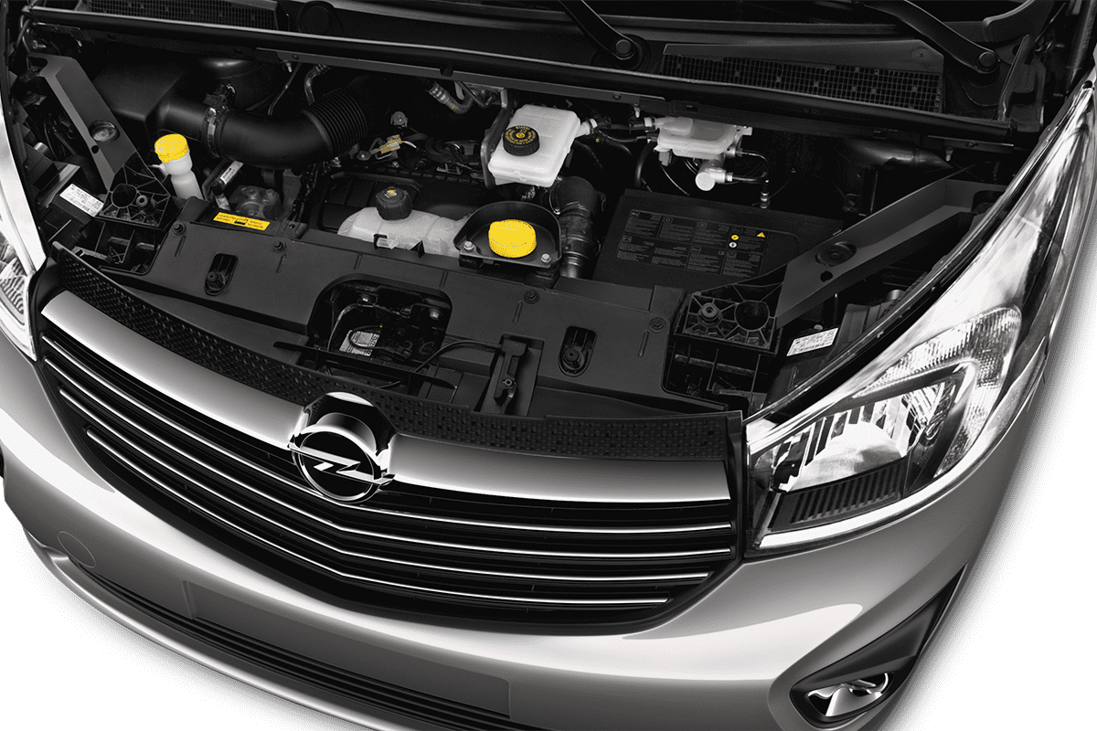 Motorraum eines Opel Vivaro Kombi