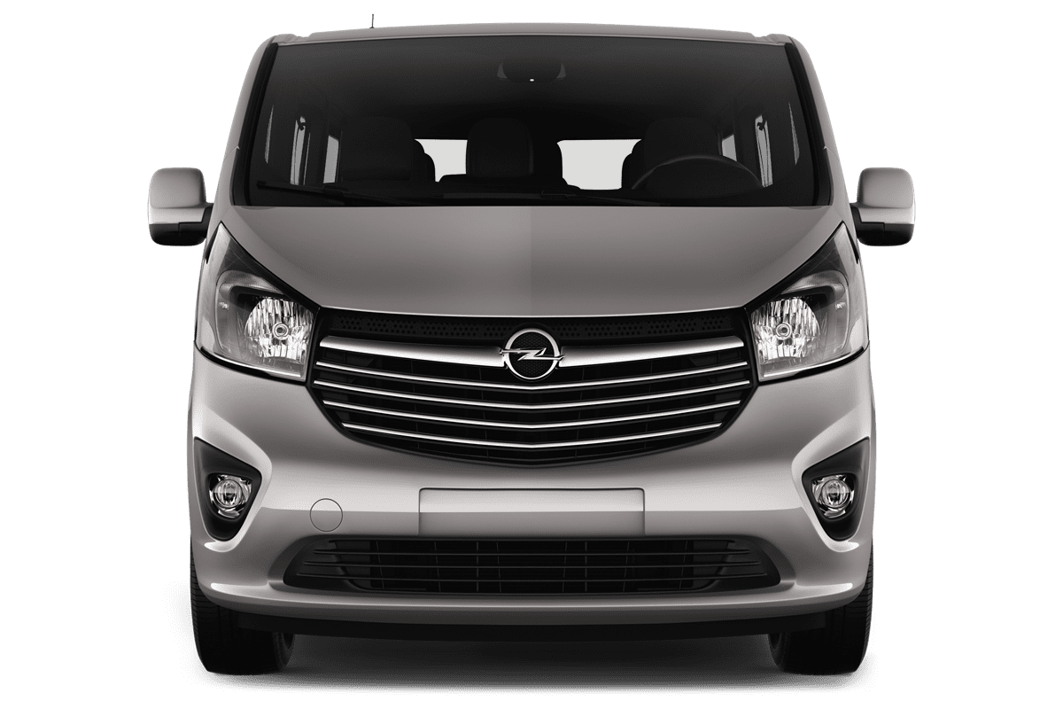 Frontansicht eines Opel Vivaro Kombi , freigestellt