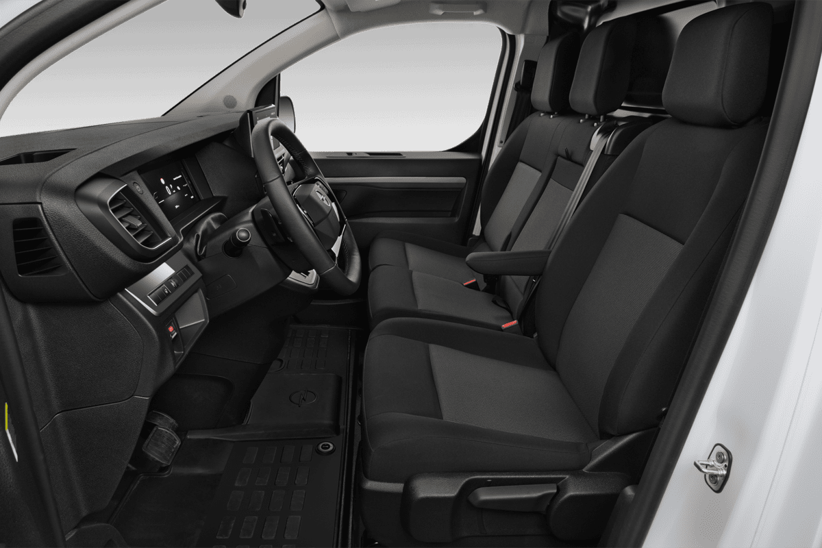 Vordersitze eines Opel Vivaro-e Kastenwagen 