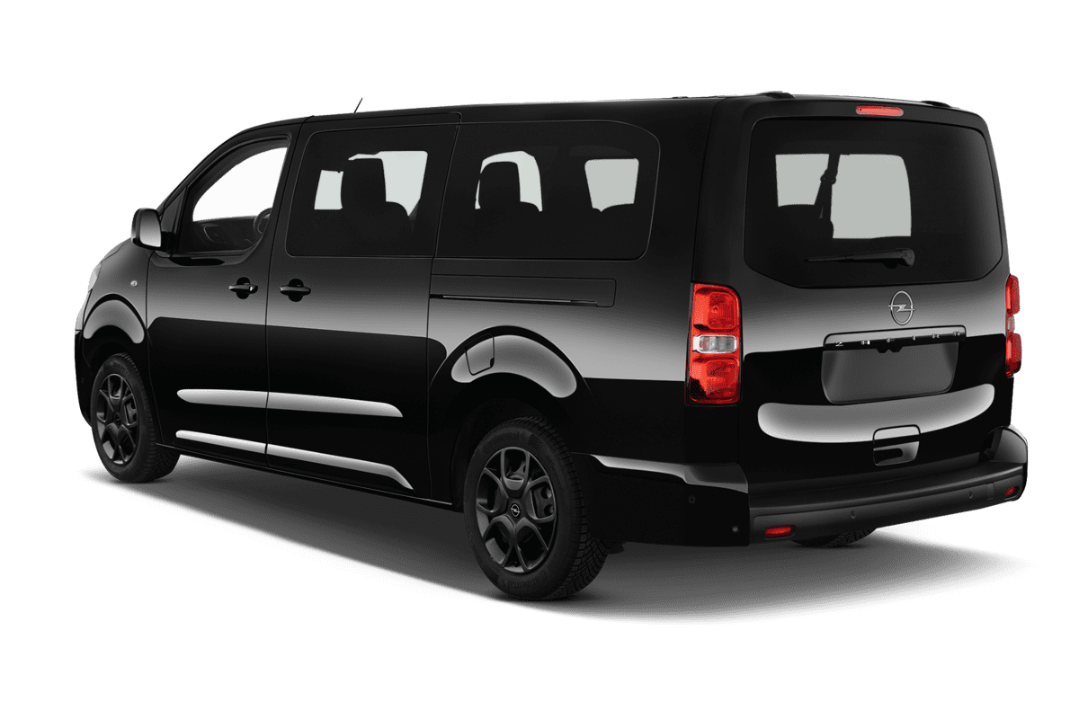 Schräge Heckansicht eines Opel Zafira Electric, freigestellt