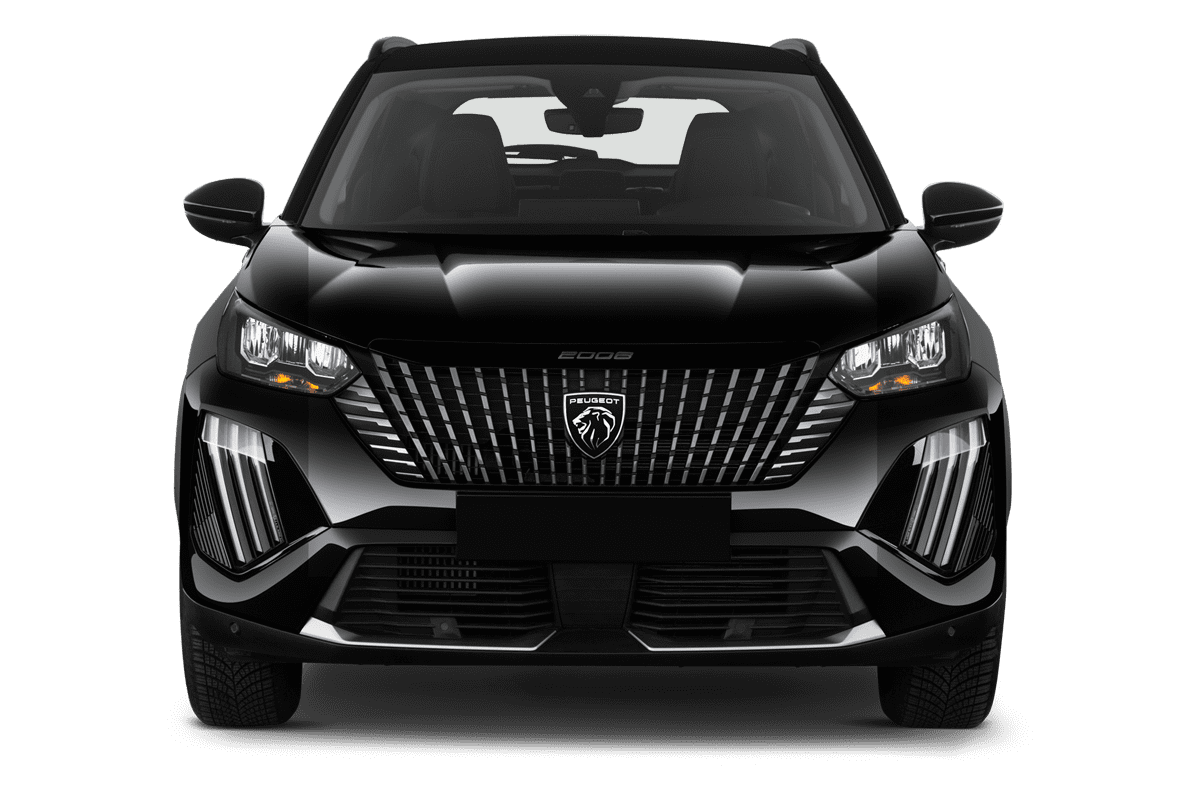 Frontansicht eines Peugeot 2008 Hybrid, freigestellt