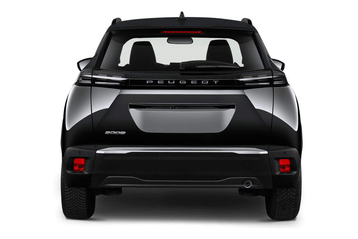 Heckansicht eines Peugeot 2008 Hybrid
