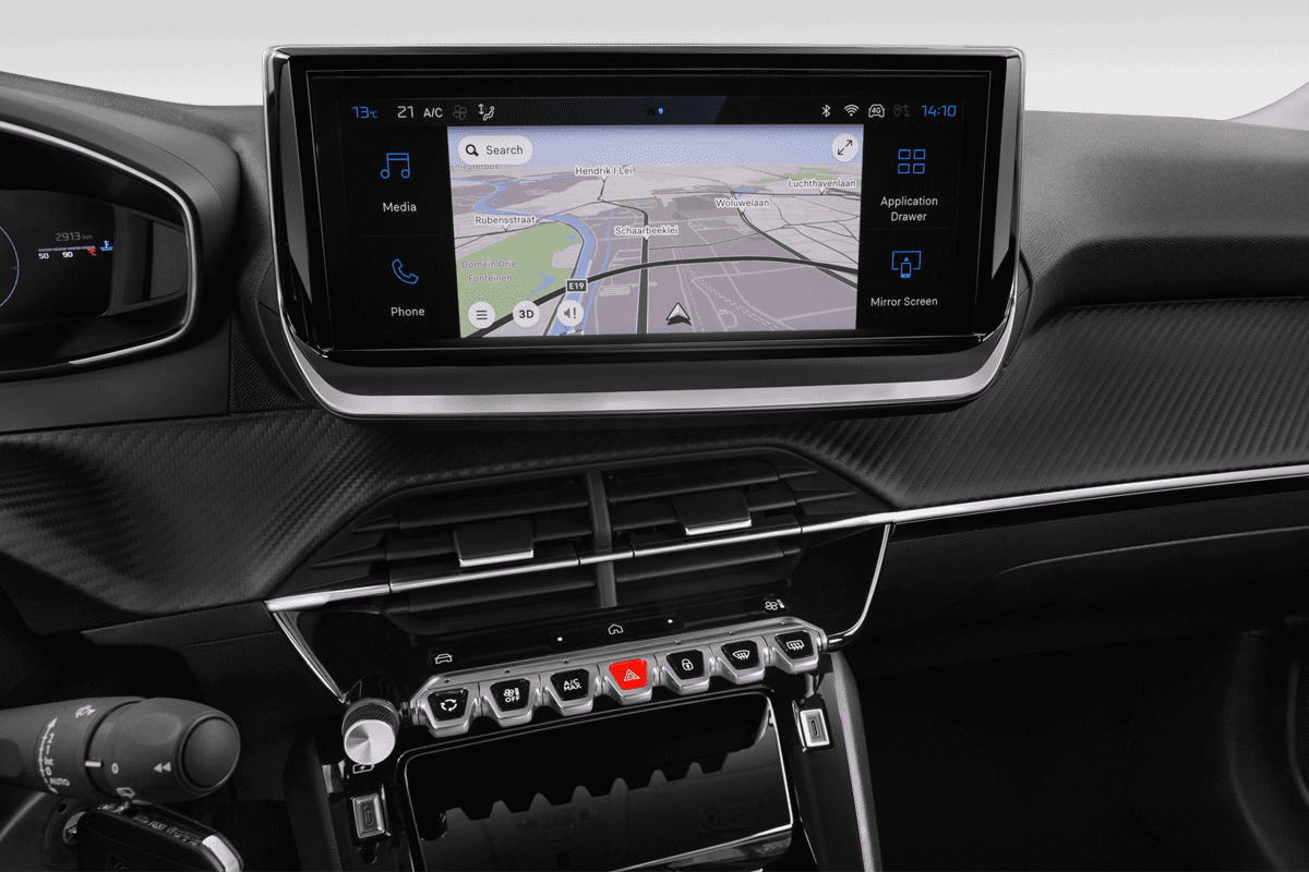 Mittelkonsole eines Peugeot 208