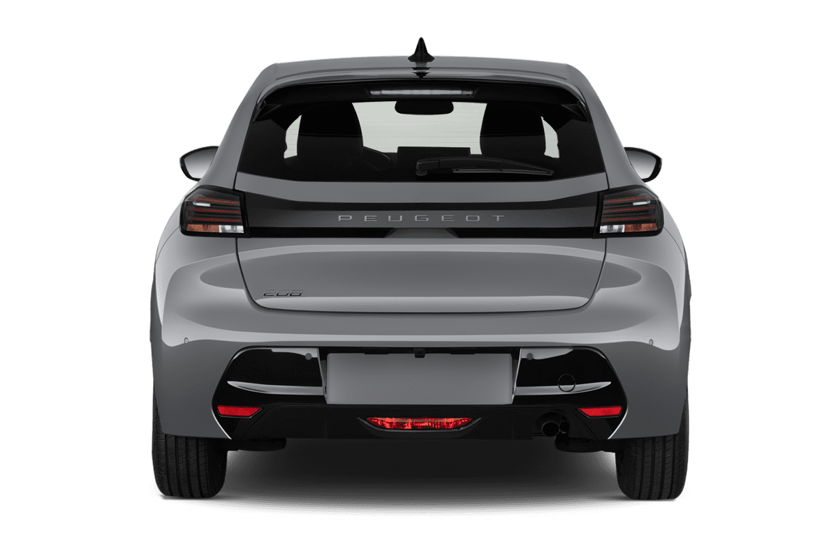 Heckansicht eines Peugeot 208