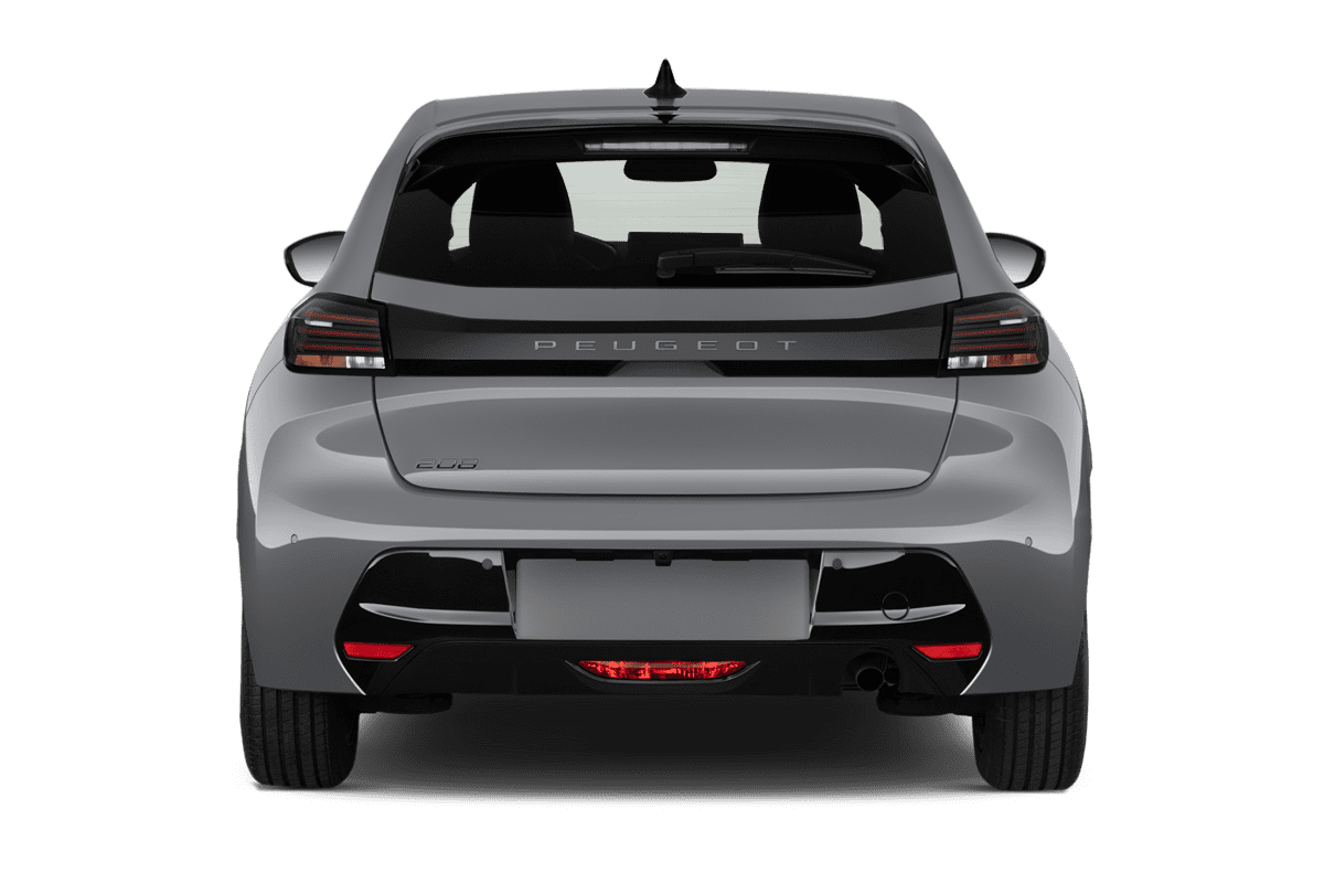 Heckansicht eines Peugeot 208