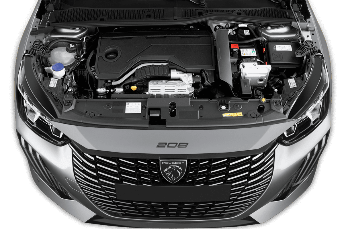 Motorraum eines Peugeot 208 Hybrid