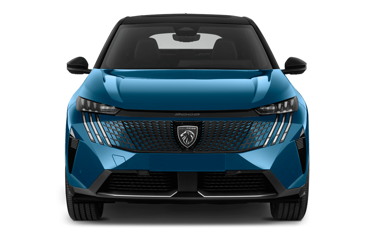 Frontansicht eines Peugeot 3008 Plug-In-Hybrid , freigestellt