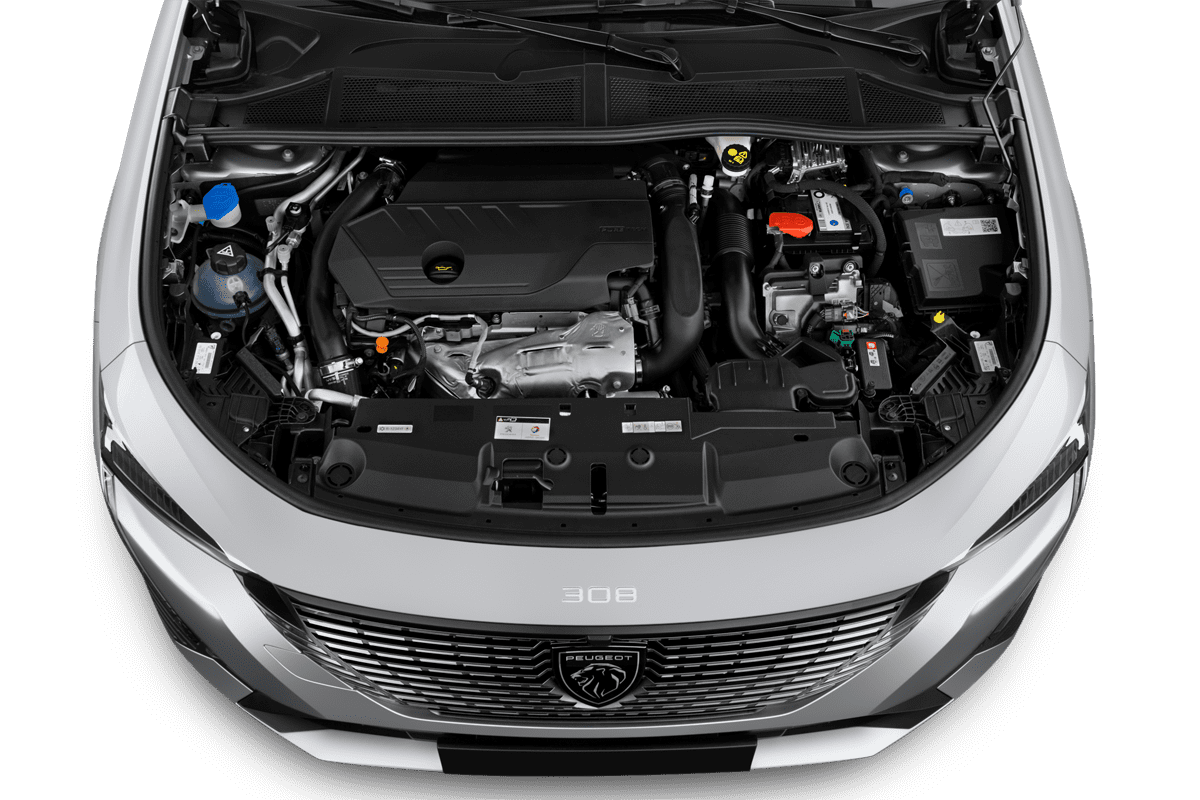 Motorraum eines Peugeot 308 SW Plug-In-Hybrid